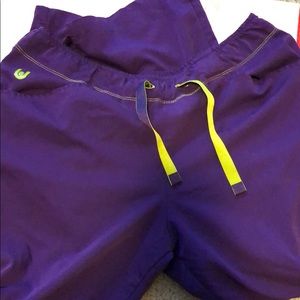 Urbane purple scrub pants